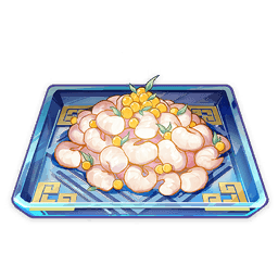 소스를 묻힌 새우살