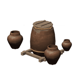 두꺼운 「바위 핵」 물 항아리