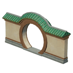 고택 담장-「버드나무와 정원의 꽃」