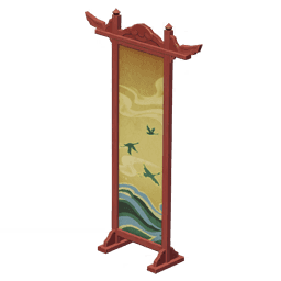 축하용 병풍-「푸른 물결의 새」