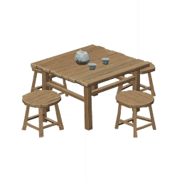 목제 노천 다탁