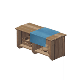 오픈형 소나무 주방 조리대