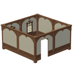 짙은색 나무 아치벽