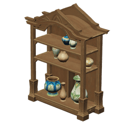 에셀나무 도자기 선반