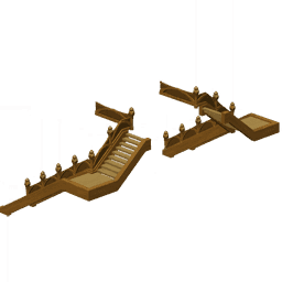 빛나는 나무 원목 측면형 계단