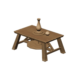 빛나는 나무 원목의 물레 탁자