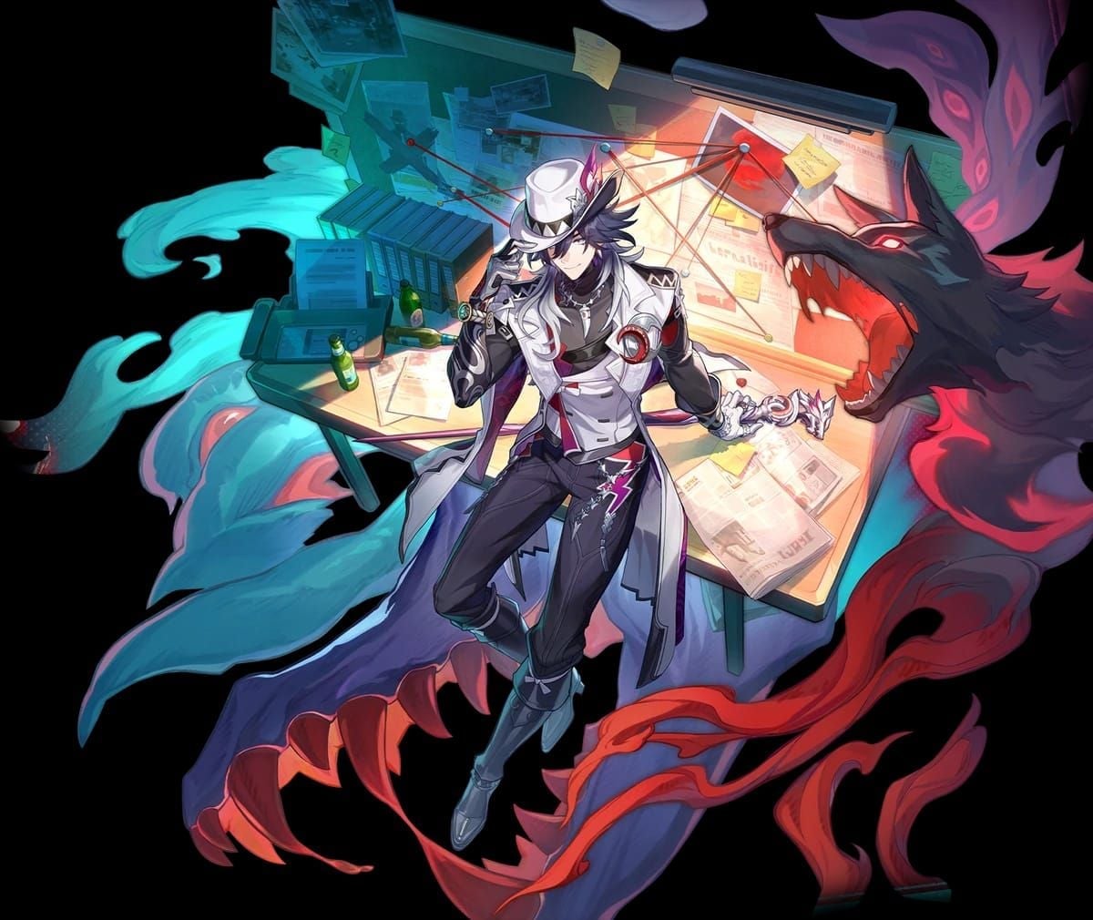 애쉬베일 캐릭터의 공식 아트웍으로 능력과 디자인을 설명