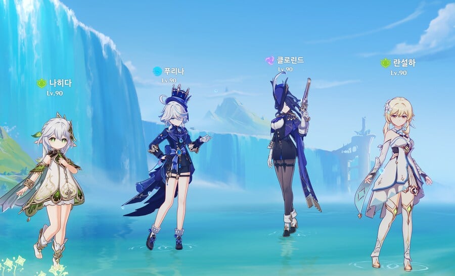 원신 SS 티어 팀 클로린드 푸리나 나히다 백출 캐릭터 아트